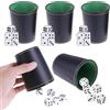 JurciCat Set di 5 bicchieri cubi in pelle con 5 bicchieri cubi e 25 cubetti, in pelle, per giochi da viaggio per adulti