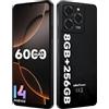 Ulefone Note 20 Pro Cellulare, 8GB+256GB/SD-1TB Android 14 Cellulari, 6.75HD+ Widevine L1, Fotocamera 50MP+8MP Smartphone 6000mAh Batteria, Octa Core Dual SIM GPS/OTG/Face ID/Fingerprint Nero