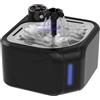 Domigard Fontanella per Gatti Senza Fili, 2.8 L Fontana per Gatti, Distributore Acqua Cani con Sensore di Movimento, Batteria da 3600 mAh, Design Silenzioso, Purificazione Multipla (Nero)