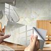 Hiseng Hiser Adesivi per Piastrelle Marmo, Impermeabile a Prova di Olio PVC Autoadesivo Decorazione, Facili da Staccare e Applicare Adesivi Pavimento per Bagno Cucina Parete, 30x15cm (Beige,16 Pezzi)
