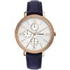 Fossil Orologio Jacqueline da donna, Movimento cronografo al quarzo con cinturino in acciaio inossidabile o in pelle, Blu E Oro Rosa