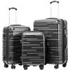 COOLIFE Set di 3 valigie, M+L+XL, guscio rigido in ABS, con lucchetto TSA