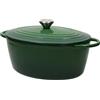 CASSERUOLA COCOTTE OVALE VERDE GHISA SMALTATA 5 LT