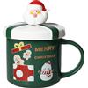 MUG C/TAPPO VERDE NEW BONE CHINA C/CUCCHIAINO BABBO NATALE GOLD INOX/SILICONE