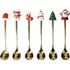 CUCCHIAINO GOLD SOGGETTI NATALIZI ASS SET 6 PZ INOX/SILICONE