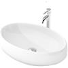 Rea Lavabo da Appoggio Melania Lavandino bagno 405 x 600 x 145 mm Ceramica (Bianco)