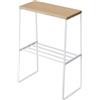 YAMAZAKI 4382 TOSCA Side Table, white, Steel/Wood, 42 x 22 x 56.5 cm