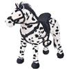 vidaXL Cavallo in Peluche in Piedi Nero e Bianco XXL
