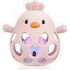 HOTUT Sonaglio Silicone Neonato, Palla Sonaglio per Bambini Femmina Maschio, Sonaglio Giochi Neonato, Sonaglio di Palla a Presa Senza BPA, Sonaglio per Regalo per a partire dal neonato - Rosa