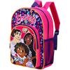 Disney Encanto - Zaino per bambini di alta qualità, per la scuola, da viaggio, con tasca laterale in rete e tasca frontale con cerniera, Multicolore