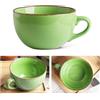 IGTOPS Tazza da caffè grande, 700 ml, grande ciotola con manico, ciotola per cereali con manico, tazza da caffè, XXL, in ceramica, colore verde