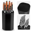 Ninonly Ceppo Coltelli Universale Ninonly Rotondo Porta Coltelli Cucina Contiene fino a 14 Coltelli Utensili per la conservazione Set di Organizer, Unico Slot per Proteggere la Lama Nero