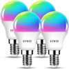 LVWIT Lampadina Alexa, Lampadina Smart E14 Wifi, 5W Equivalenti a 40W 470Lm, G45, Lampadine Smart con Telecomando Compatibile con Alexa, Echo, Google Assistant, 16 Milioni di Colori RGBWW,4 Pcs