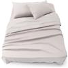 Blumtal - Parure da letto 150 x 200 in microfibra - 3 pezzi - Lenzuolo con angoli 150 x 200 + lenzuolo piano 2 persone (240 x 275) + 2 federe 50 x 80 - Grigio chiaro di luna