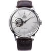 Orient Classic Bambino Open Heart - Orologio Uomo Automatico a Carica Manuale Elegante Cinturino In Pelle Marrone Cassa In Acciaio Quadrante Grigio - RA-AG0002S30B RA-AG0002S