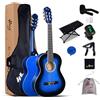 Winzz 3/4 chitarra classica per ragazzi studenti adolescenti principianti con Nylon-String (36 pollici, Blu Glossy)