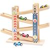 NUKied Pista Macchinine per Bambini|Pista Auto da Corsa con 4 Auto|Rampa per Auto Giocattolo per Regali per Ragazzi Regali di Compleanno|Regalo Giocattolo Educativo da Pista da Corsa per Bambini di 1-4