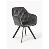AC Design Sedia girevole con braccioli in velluto Lucie -
