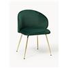 Westwing Collection Sedie imbottite in velluto Luisa 2 pz - Verde, Oro