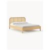 Westwing Collection Letto in legno con testiera in vimini Jones