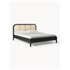 Westwing Collection Letto in legno con testiera in vimini Jones