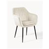 AC Design Sedia con braccioli in velluto e gambe in metallo Emilia
