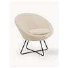 AC Design Poltrona lounge in teddy con gambe in metallo Center - Beige