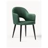 Westwing Collection Sedia con braccioli in velluto Rachel - Verde