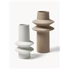 Westwing Collection Set di 2 vasi in gres Isen - Beige, Bianco