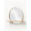 Westwing Collection Specchio rotondo da parete con mensola in legno Kenny