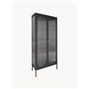 House Nordic Vetrina in metallo con vetro rigato Adelaide - Oro, Nero, Trasparente