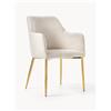 Westwing Collection Sedia con braccioli in velluto Ava