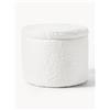 Westwing Collection Pouf imbottito in tessuto teddy con vano contenitore Alida