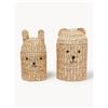 Oyoy Living Design Set di 2 cestini fatti a mano con coperchi Bear & Rabbit