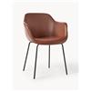Westwing Collection Sedia con braccioli in similpelle con seduta stretta Fiji