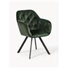 AC Design Sedia girevole con braccioli in velluto Lucie -