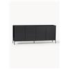 WOOOD Credenza in legno di pino scanalato Avourio - Nero