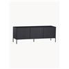 WOOOD Mobile TV in legno di pino con frontale millerighe New Gravure, 3 ante -