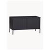 WOOOD Mobile TV in legno di pino con frontale millerighe Avourio, 2 ante -