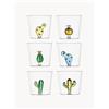 ICHENDORF Set 6 bicchieri acqua fatti a mano Desert Plants