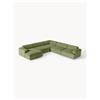 Westwing Collection Divano angolare XL in velluto a coste Melva - Verde