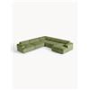 Westwing Collection Divano angolare XL in velluto a coste Melva - Verde