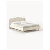 Westwing Collection Letto imbottito con testiera ondulata Romy - Bianco