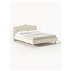 Westwing Collection Letto imbottito con testiera ondulata Romy - Bianco