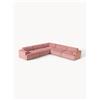 Westwing Collection Divano angolare XL in velluto a coste Melva - Rosa