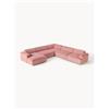 Westwing Collection Divano angolare XL in velluto a coste Melva - Rosa