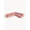 Westwing Collection Divano angolare XL in velluto a coste Melva - Rosa