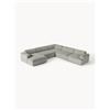 Westwing Collection Divano angolare XL in velluto a coste Melva - Grigio