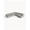 Westwing Collection Divano angolare XL in velluto a coste Melva - Grigio