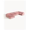 Westwing Collection Divano XL in velluto a coste Melva - Rosa
